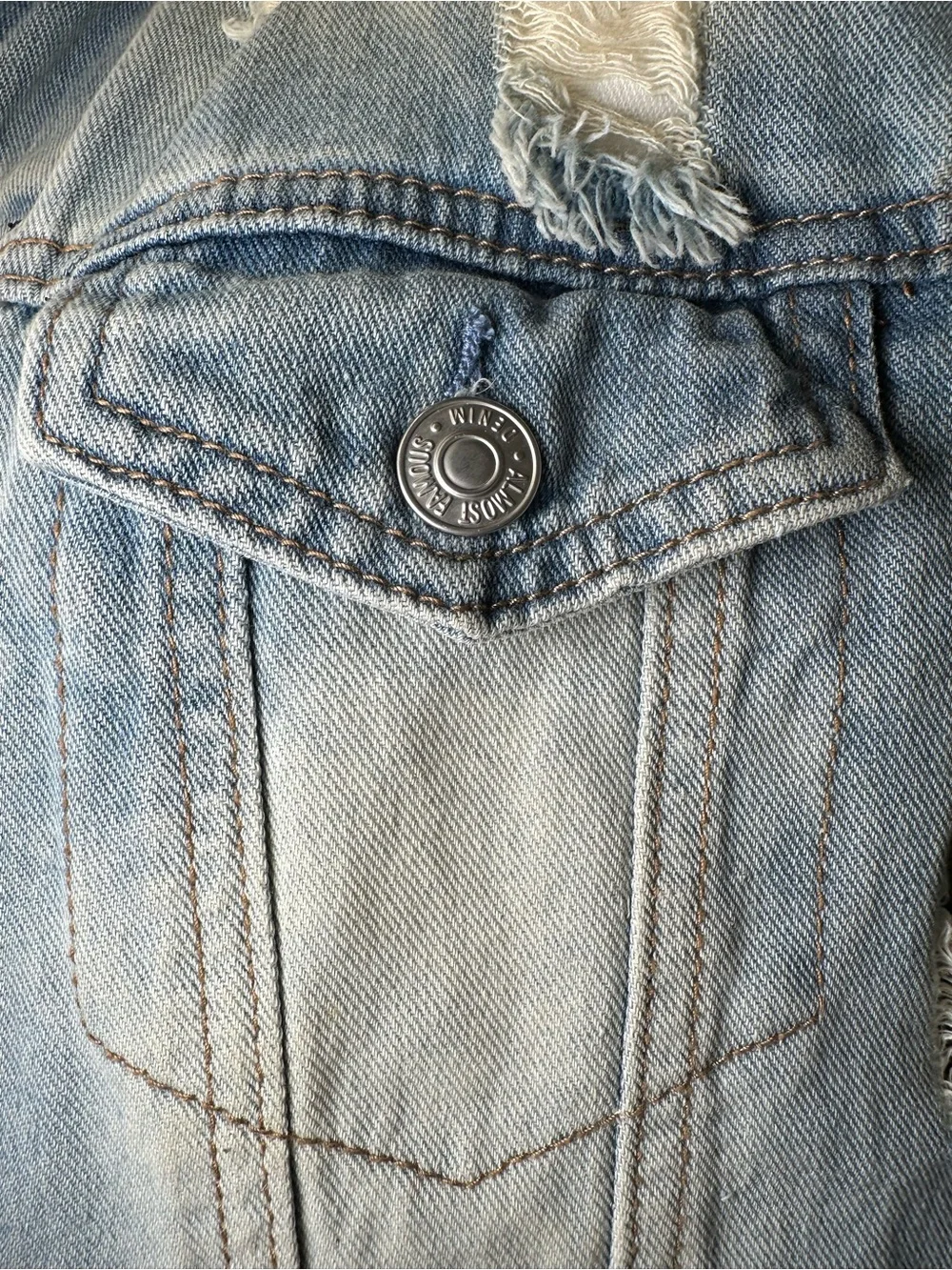 Almost Famous Distressed Jean Jacket - Picture 6 of 7